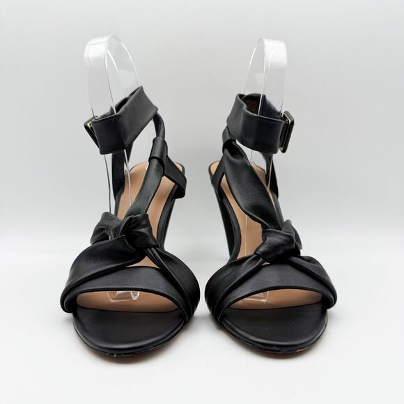 Joie Womens Celyn Heels US 7.5 M Black Leather Knot Ankle Strap NIB - Picture 6 of 12